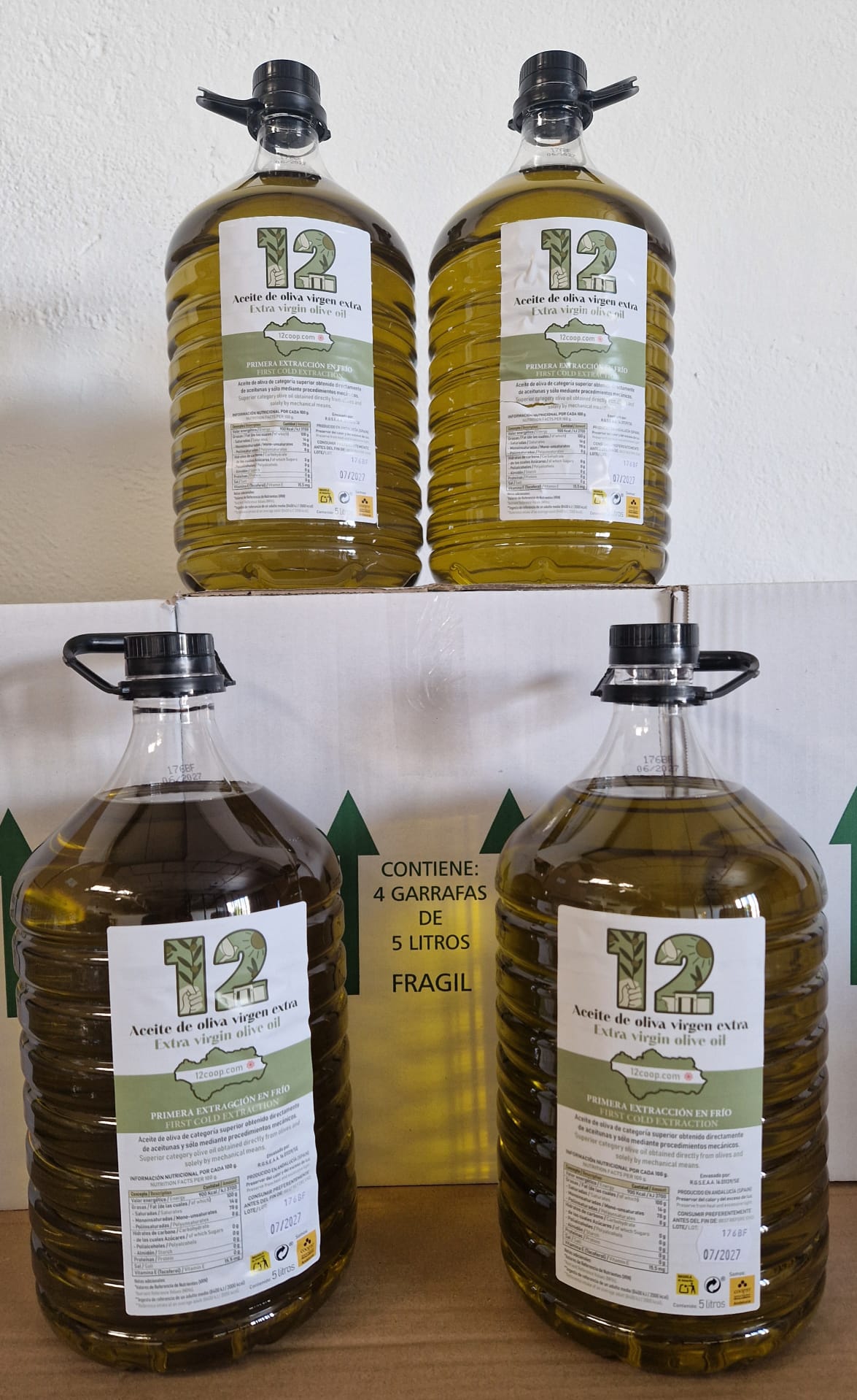 Caja de 4 garrafas de aceite de oliva virgen extra (portes a parte)